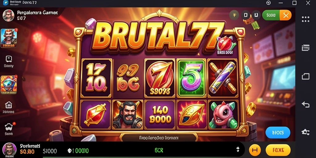Tampilan gameplay menarik dari BRUTAL77 dengan fitur Slot yang dinamis.