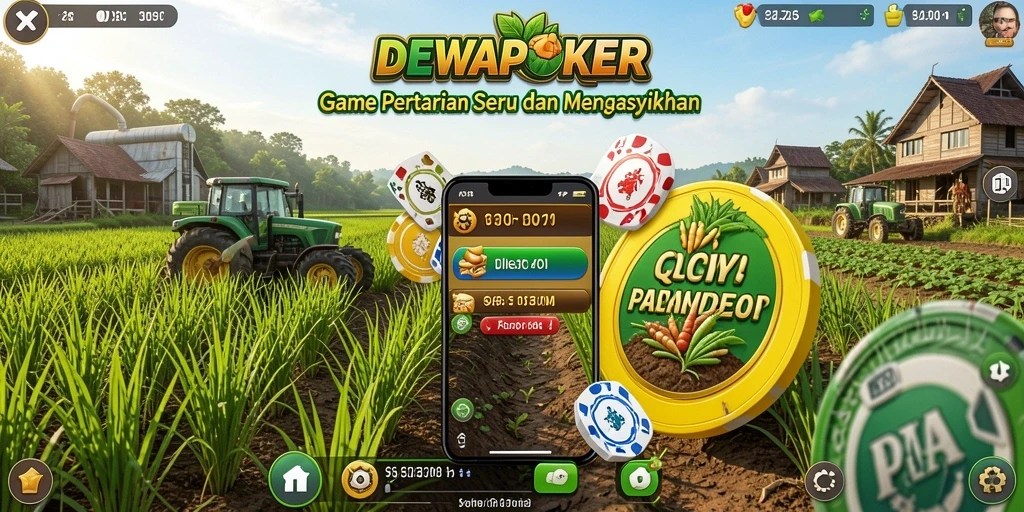 Screenshot gameplay DEWAPOKER menampilkan aktivitas pertanian yang seru.