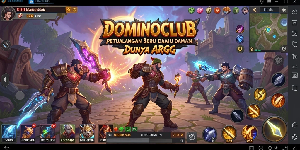 Tampilan aksi gameplay yang seru dalam DOMINOCLUB dengan karakter menarik.