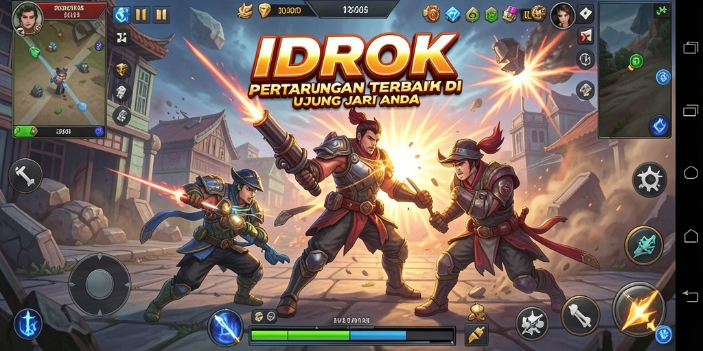 Screenshot gameplay IDROK yang menampilkan aksi pertarungan seru.