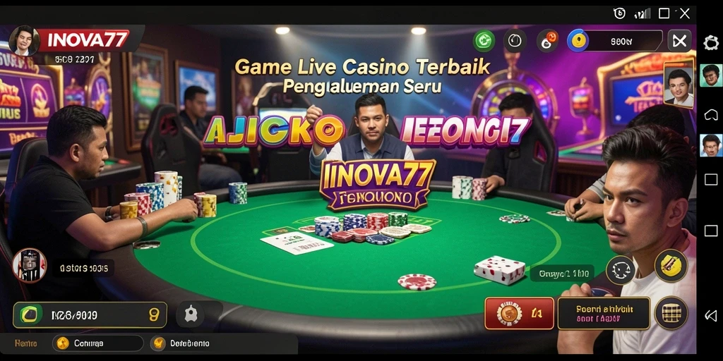 Screenshot gameplay INOVA77 yang menampilkan suasana Live Casino yang menarik.