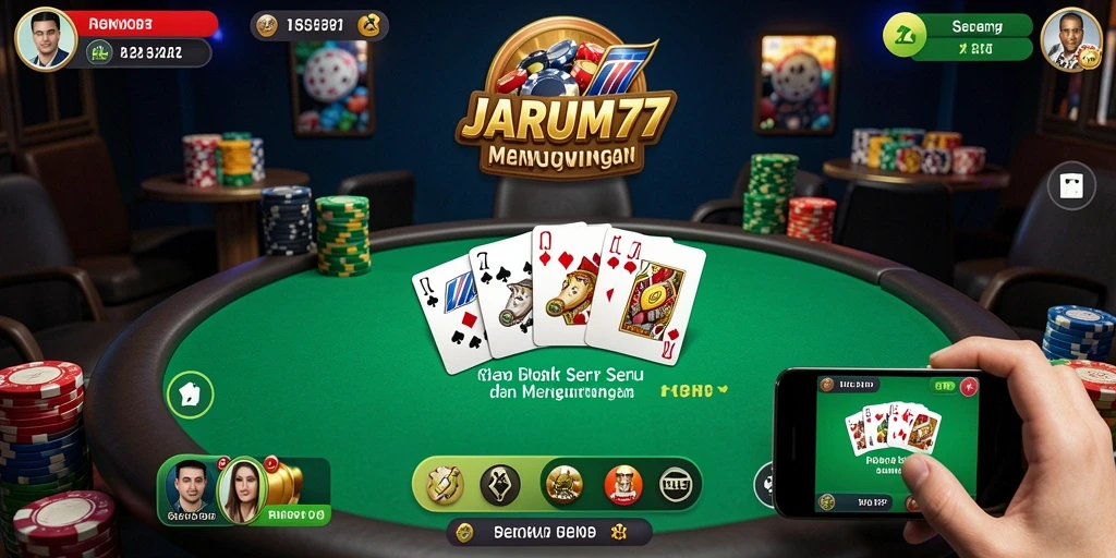 Gameplay menarik dari JARUM77 dengan suasana poker yang kompetitif.