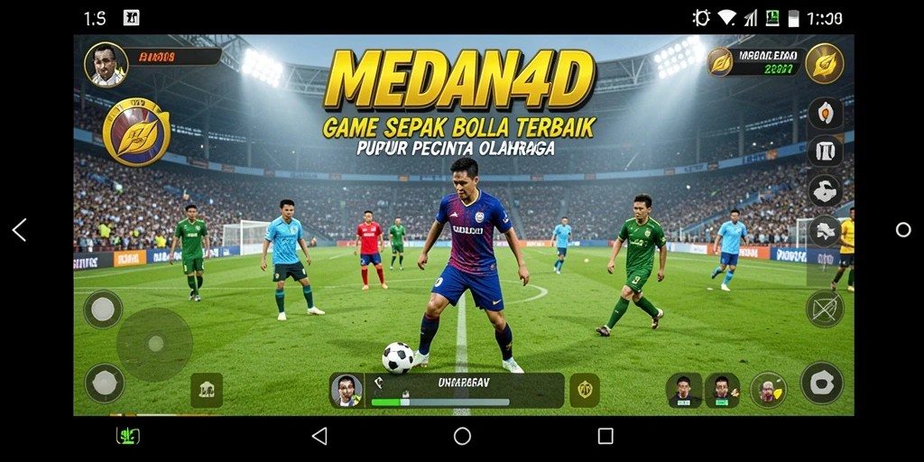 Gameplay MEDAN4D yang seru dengan aksi sepak bola intens.