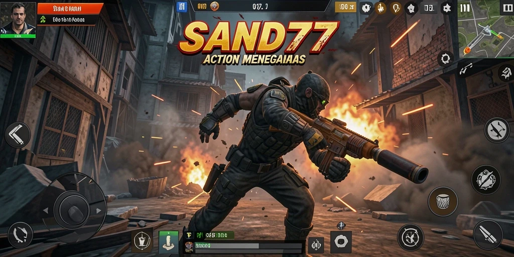 Screenshot gameplay SAND77 dengan aksi seru.