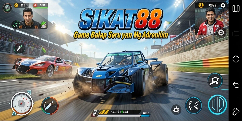 Gameplay Racing SIKAT88 yang seru dan mendebarkan.