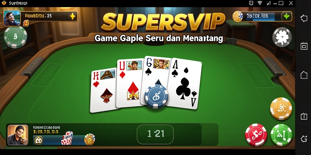 Screenshot gameplay SUPERSVIP yang menampilkan keseruan bermain Gaple.