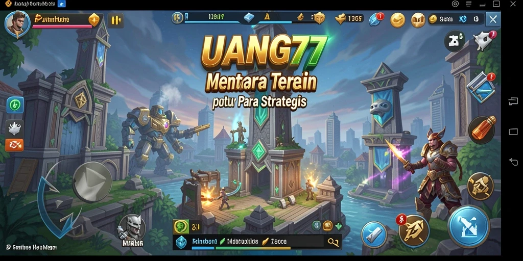 Screenshot gameplay UANG77 menampilkan aksi menara pertahanan yang mendebarkan.