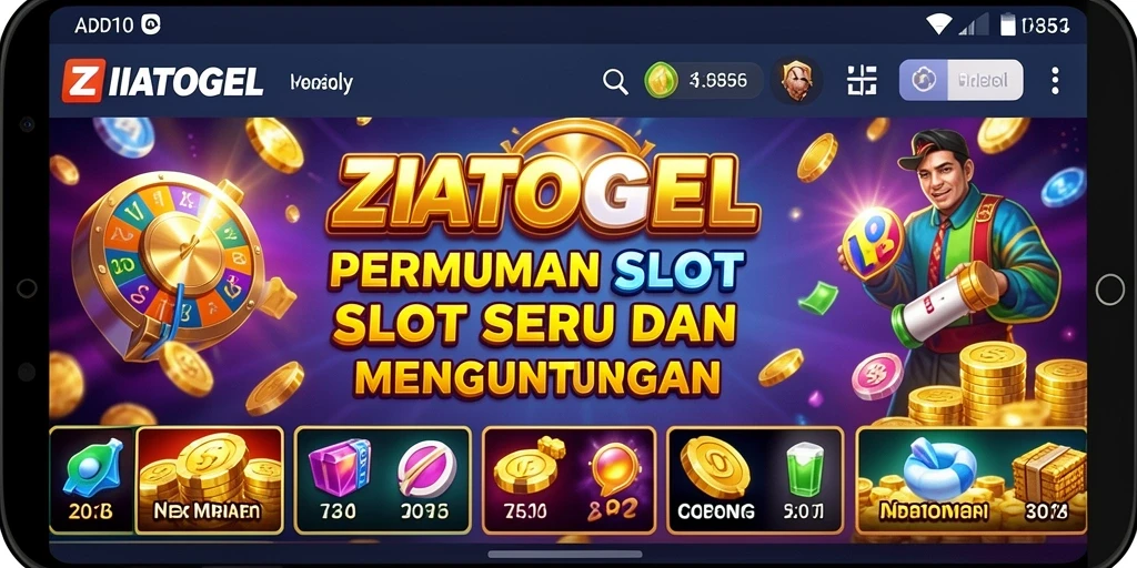 Screenshot gameplay ZIATOGEL menampilkan gulungan slot yang mendebarkan.